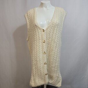VTG All Points Reference Point Sweater Vest Womens Size Large Mohair Silk Blend